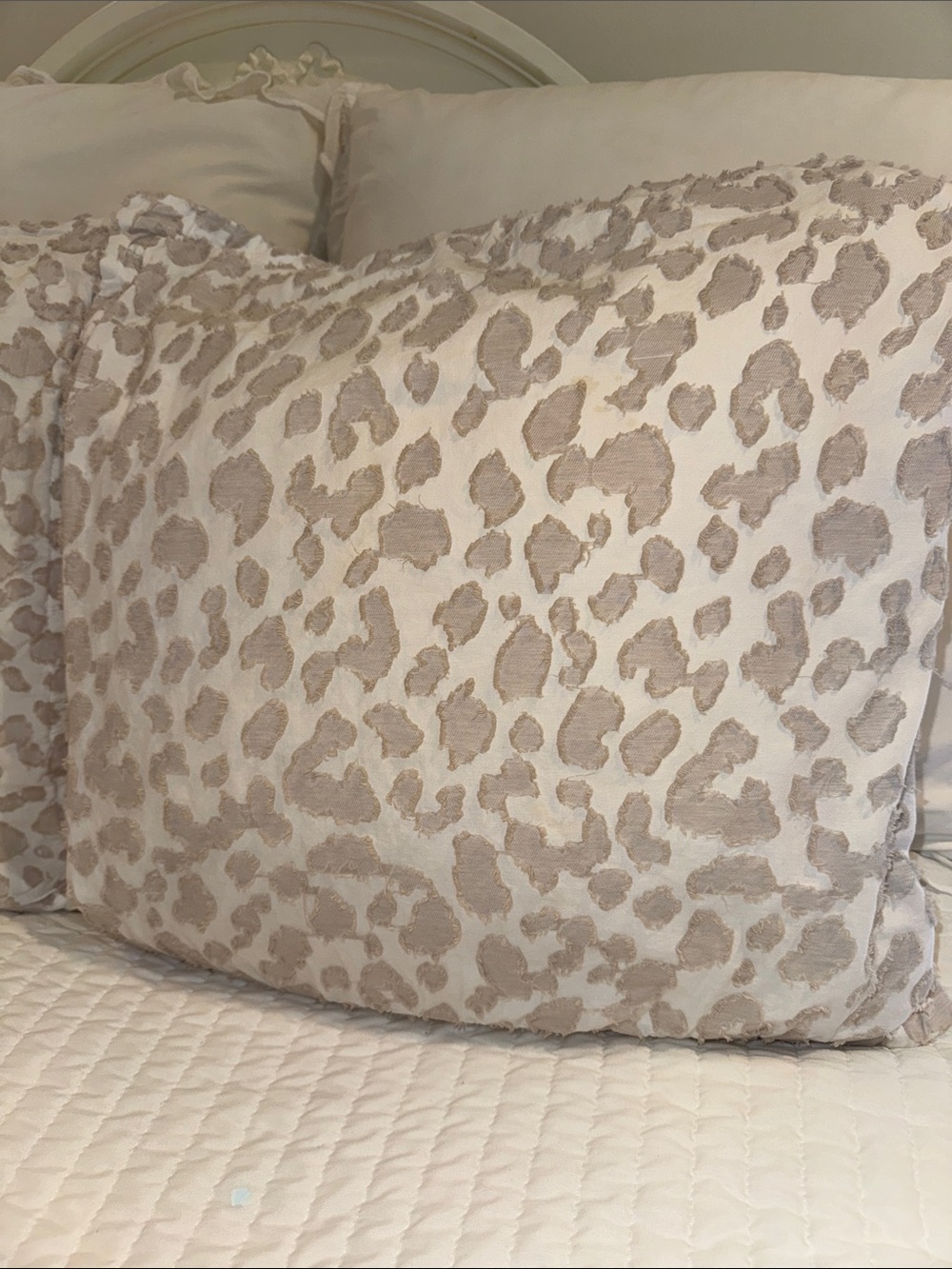 Beige Leopard Print Decorative Pillow Covers - Neutral Chic